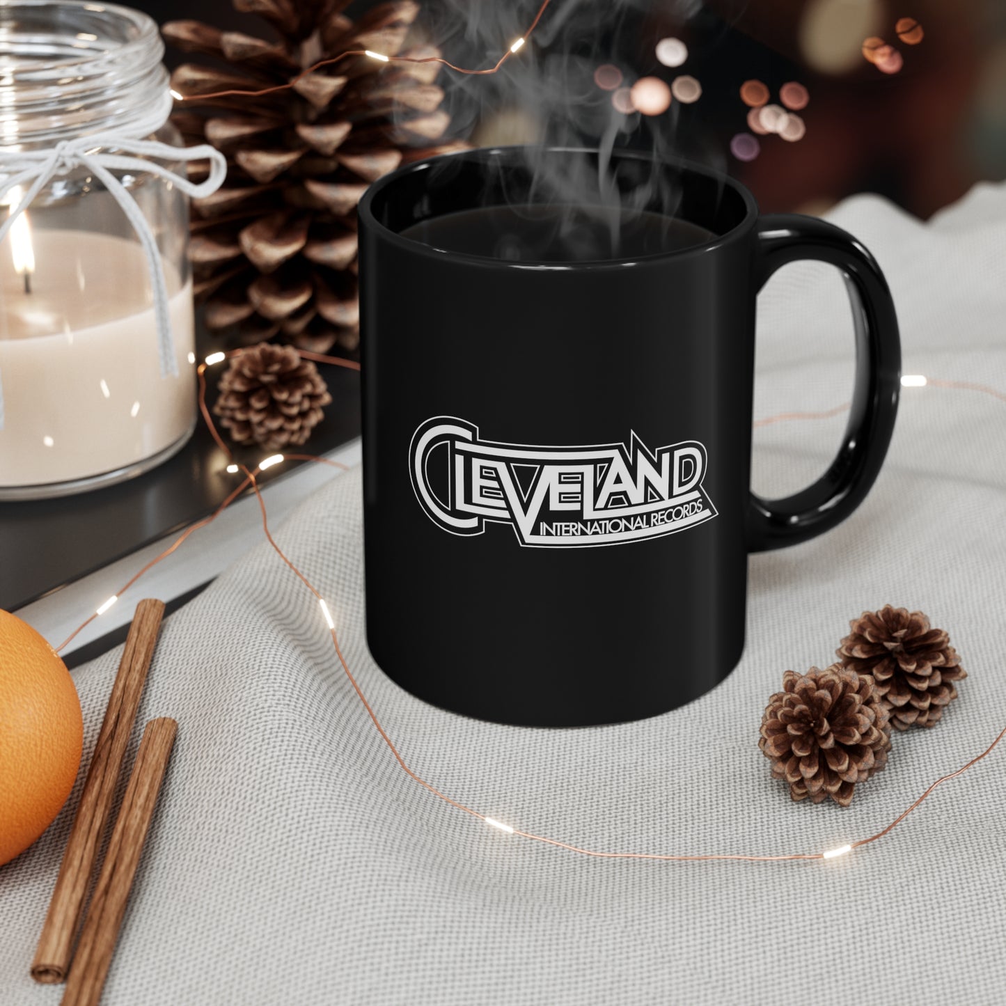 Cleveland International Black Mug